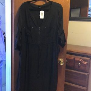Torrid black cuffed sleeve dress